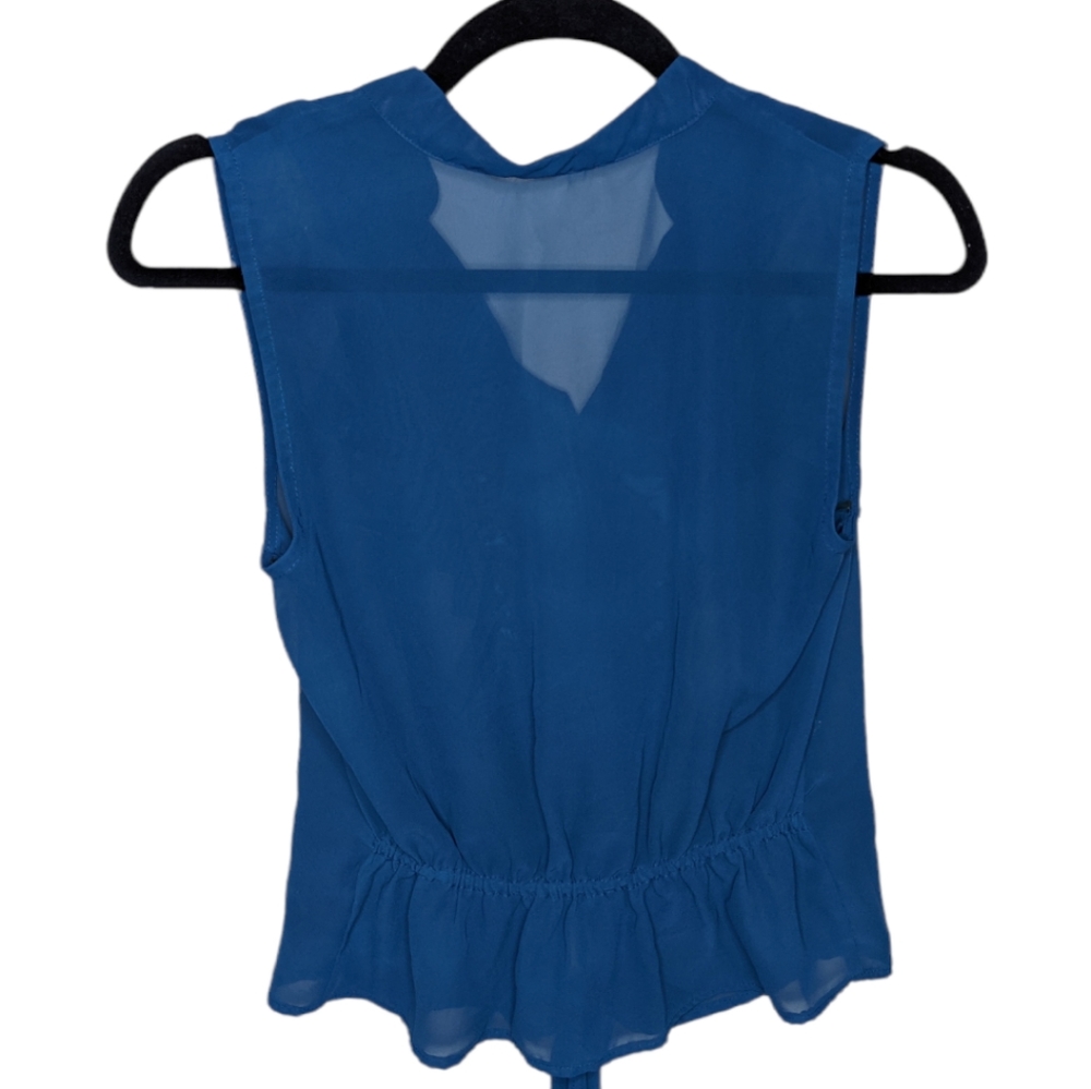 Mine Blue Sheer Ruffled Top Size S 💙✨ - Picture 2 of 8
